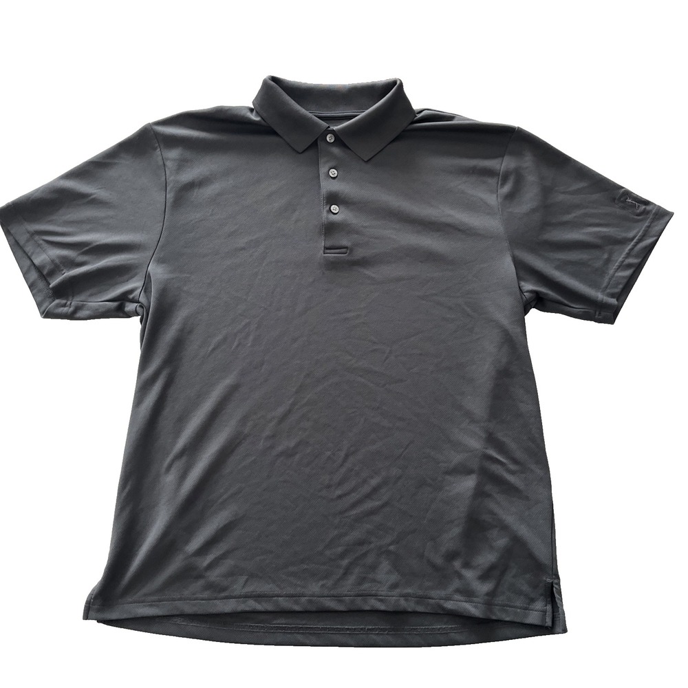 PGA Tour Men's Size L Gray Polo Short Sleeve Performance Active Athletic Airflux